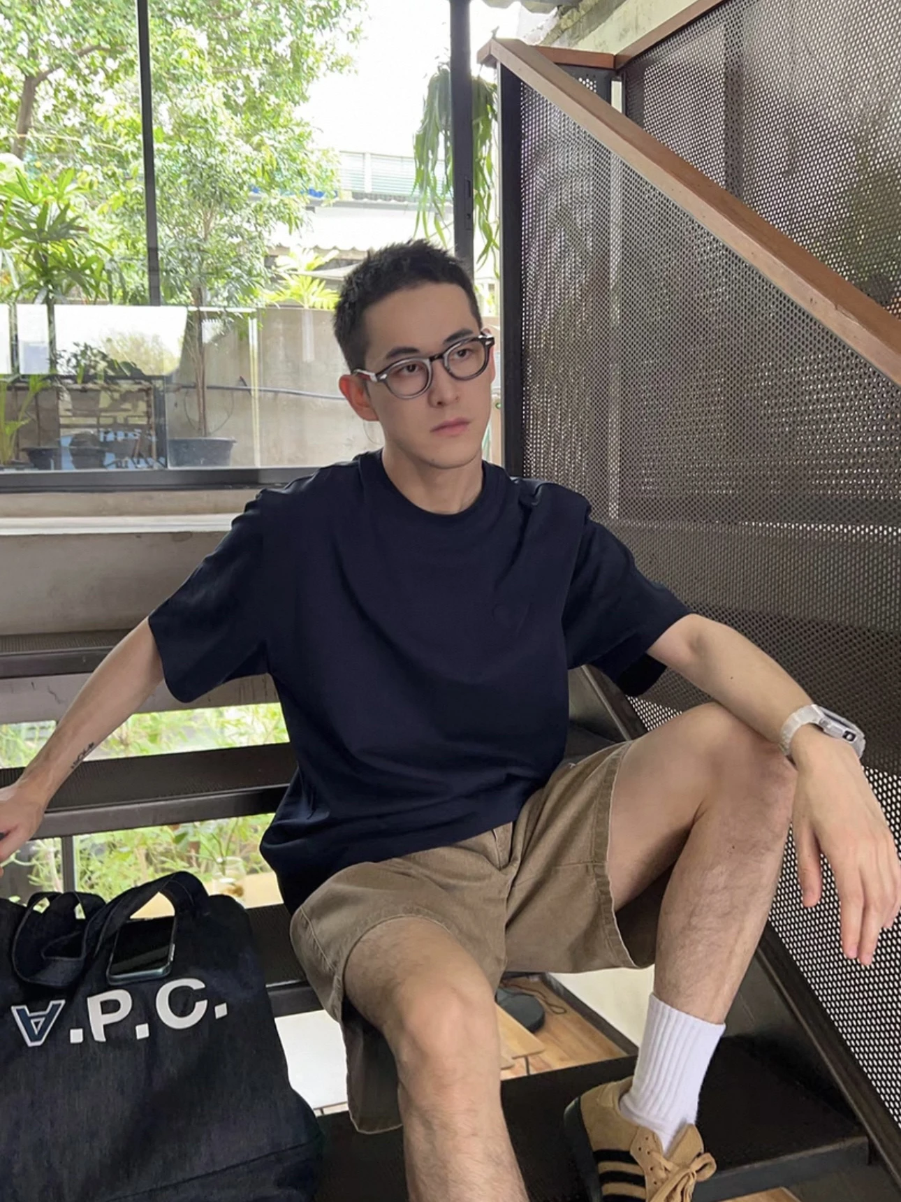 American Retro Casual Brown Denim orts Men Summer Cleanfit Loose Versatile Straight Tube Five-Point Pants Youth Active Sle