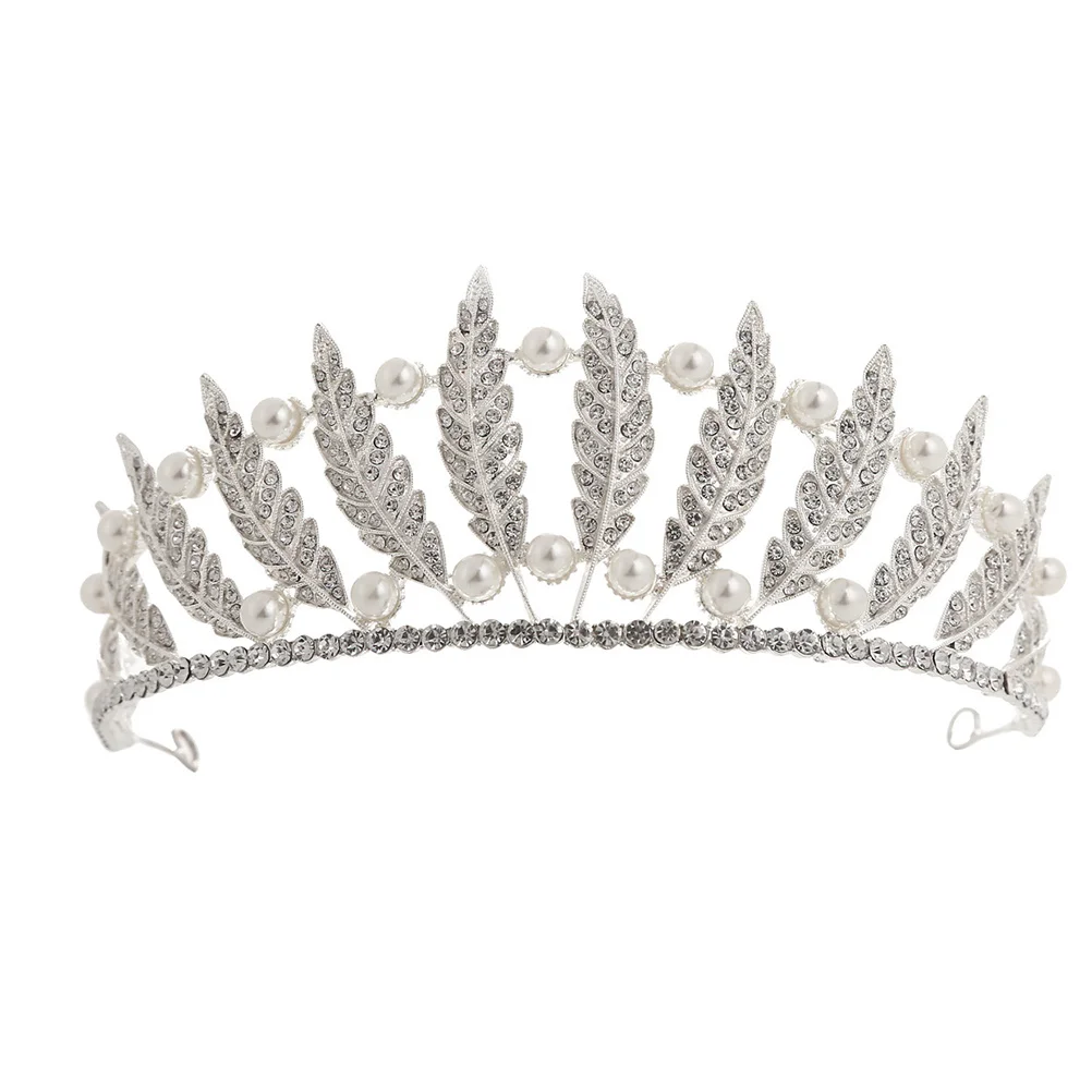 

Rhinestone Crown Tiara Silver Lightweight Hair Hoops Women Headband Wedding Dress Headdress Bridal Party