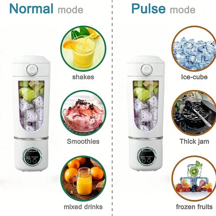 New Portable Juice Maker Blender for Shakes Smoothies 700ML Durable Juicers Steel Blades 2 In 1 Blender Bottle Smoothie Portable