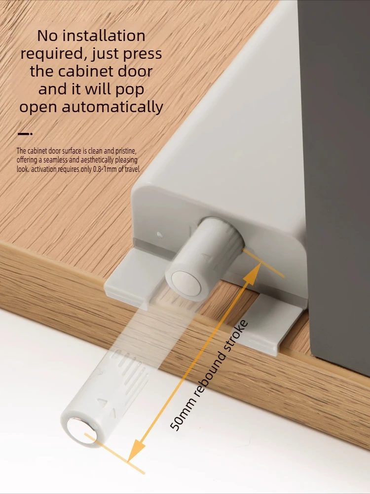 Electric Cabinet Door Pusher,Handleless Push-to-Open with Strong Rebound,Auto-Retract Magnetic Rechargeable Wardrobe Door Opener