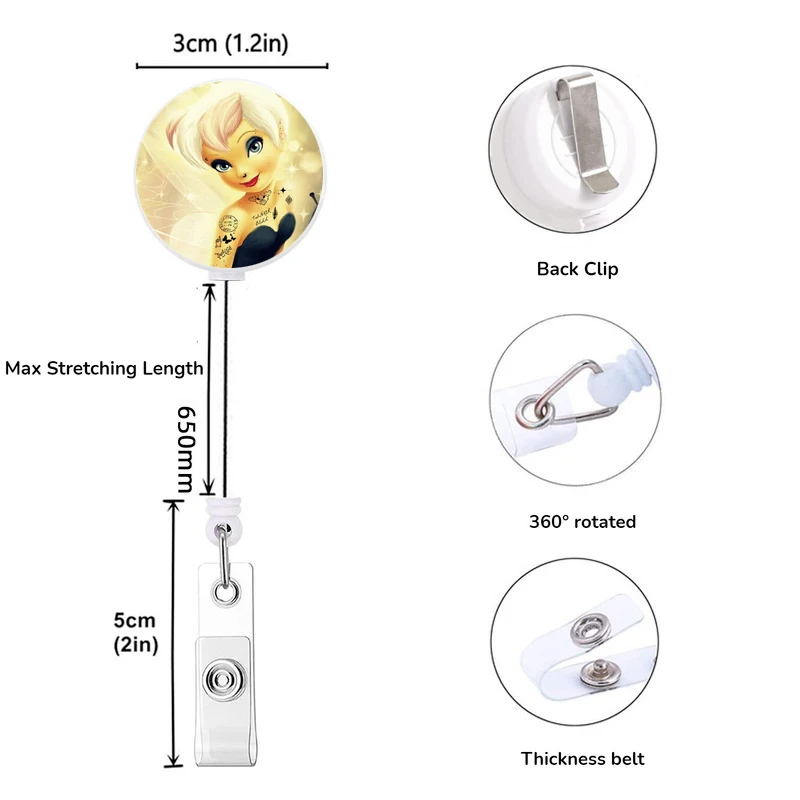 حامل بطاقات بمشبك قابل للسحب من ديزني للرجال والنساء ، حافظة شارة أعمال ، إبزيم بكرة ، طبيب ، ممرضة ، تعليق ، اعتماد ، جديد #5