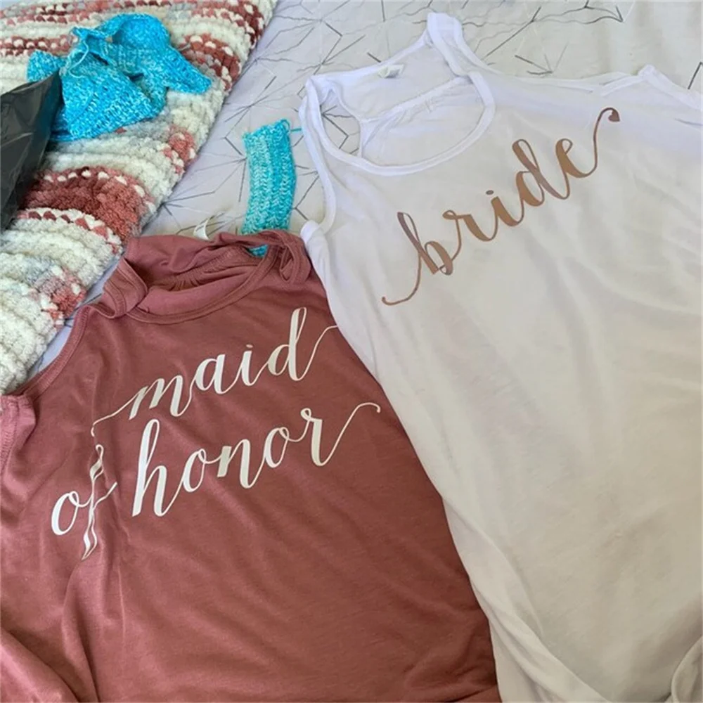 Bride Tank Top, Bridesmaid Tank Tops, Maid of Honor Tank Top, Bachelorette Party Shirts, Bridal Party, Bride Squad, Matron of Ho