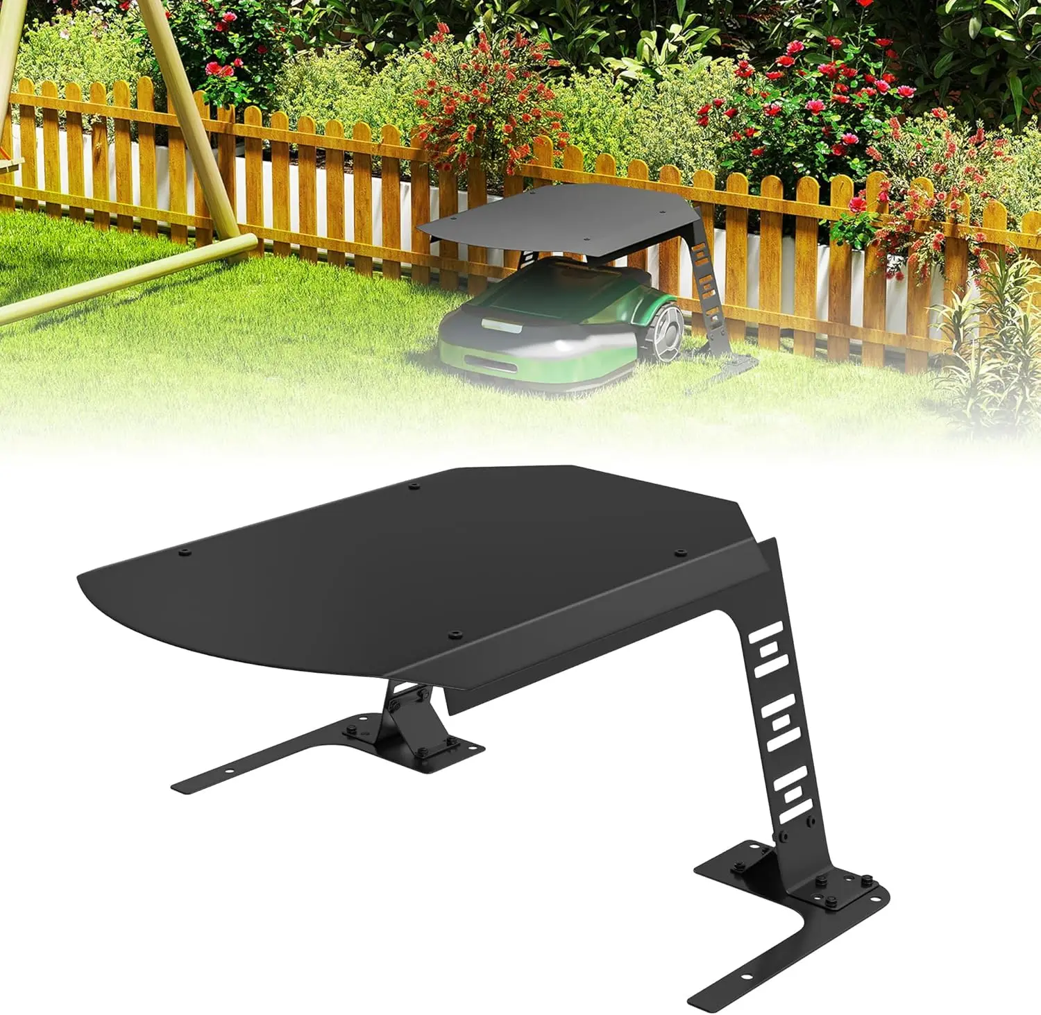 Abri de jardin pour robot tondeuse, 77 x 94 x 36 cm, abri pour robot tondeuse Automower, jardin, résistant aux intempéries, noir