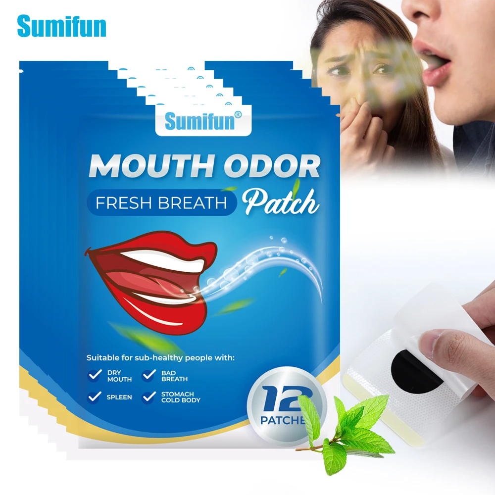 12/36/60/120Pcs Sumifun Halitosis Treatment Patches Mouth Breath Freshener Remove Odor Bad Breath Oral Ulcer Removal Stickers