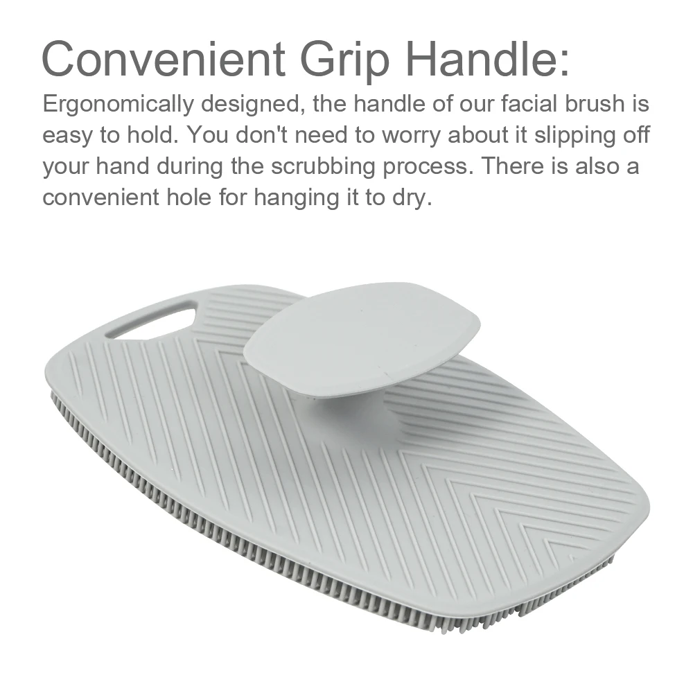 Exfoliërende siliconenborstelreiniger Geen sliphandgreep Body Scrubber reinigt en masseert de huid Badkameraccessoires Badborstel