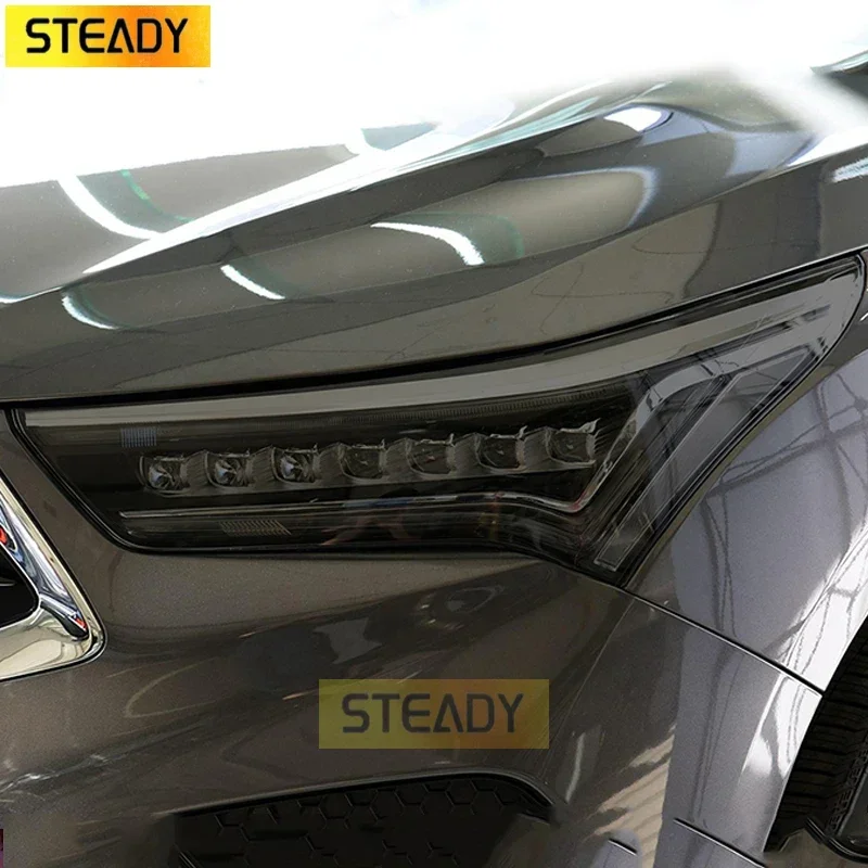 

2 Pcs Car Headlight Protective Film Restoration Transparent Protection Black TPU Sticker For Acura RDX 2019 2020 Accessories