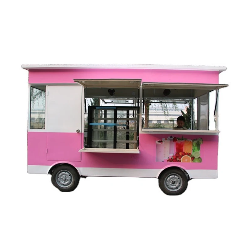 New Outdoor Kitchen Fast Food Cart With Cooking Equipment China Factory Electric Mobile Food Truck For Sale America