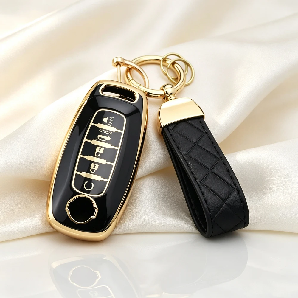 TPU Car Key Case Cover for Nissan Versa X-Trail T33 Serena Rouge Kicks Pathfinder Ariya Rogue Auto Shell Fob Holder Accessories