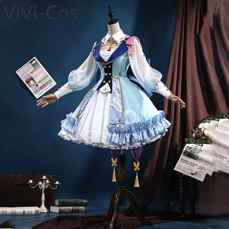 ViVi-Cos Game Genshin Impact Cosplays Kamisato Ayaka Cosplays Costume Women Girls Dress Wig Suit Cosplay Set