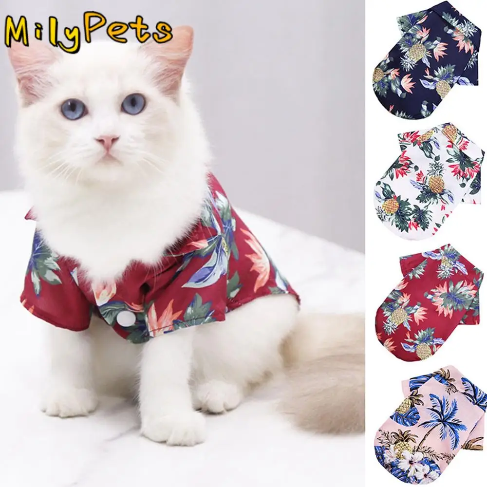

Hawaiian Breathable for Small Large Dog Summer T-Shirt Clothing Pet Vest Pet Products Cat Clothes Dog Shirts