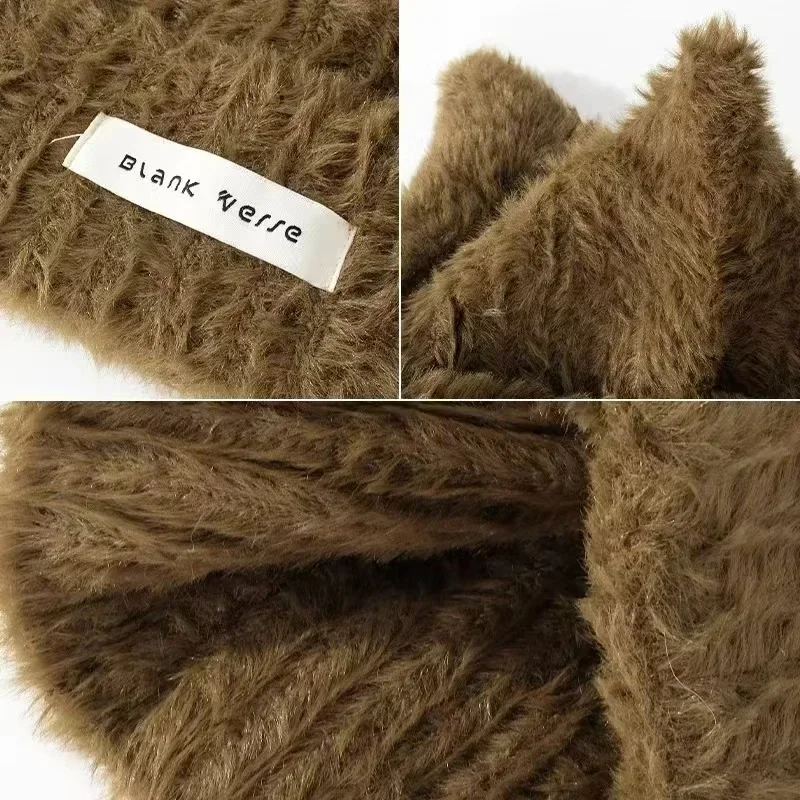 หมวกบีนนี่ไหมพรมถักลายหูแมวน่ารักสไตล์ญี่ปุ่นใหม่ Y2K สำหรับฤดูใบไม้ร่วงและฤดูหนาว สวมใส่สบาย อุ่น หวาน น่ารัก ใช้ได้หลากหลายสำหรับผู้หญิง