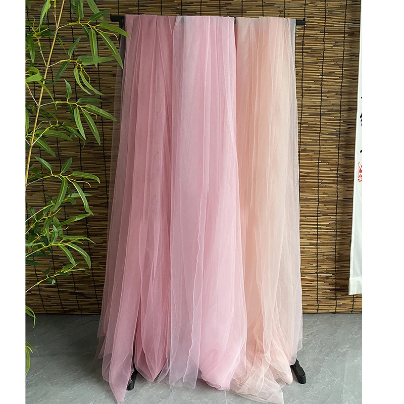 Pink Blush Soft Tulle Fabrics Decoration Curtain Clothing  Sewing Mesh Gauze Layout Chair Back Yarn Encryption DIY Material