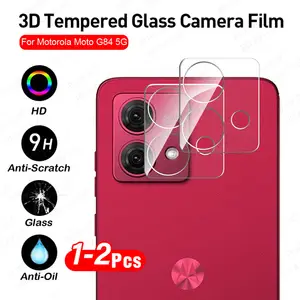 Bilashmart 1 2 3D Curved HD Tempered Glass Camera Protector Motorola Moto G84 5G Lens Case Cover MotoG84 G54 G24 G14 4G 9H BacK Film