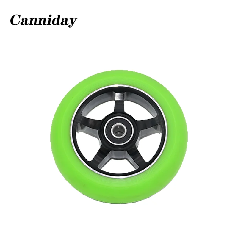 100mm Stunt Scooter Wheels Aluminum Alloy Wheels High Elastic Speed Skating PU 88A Wheels 2pcs/set