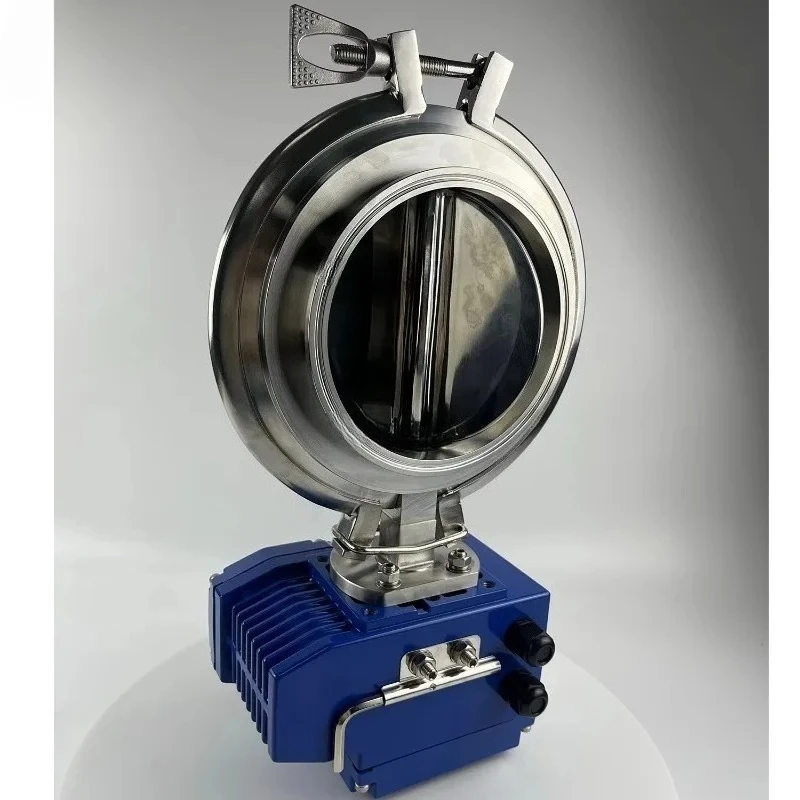 

6 "SS304 Санитарный трехзажимной дроссельный клапан с электрической головкой ВКЛ-ВЫКЛ Шестилепестковая конструкция для эффективного контроля потока