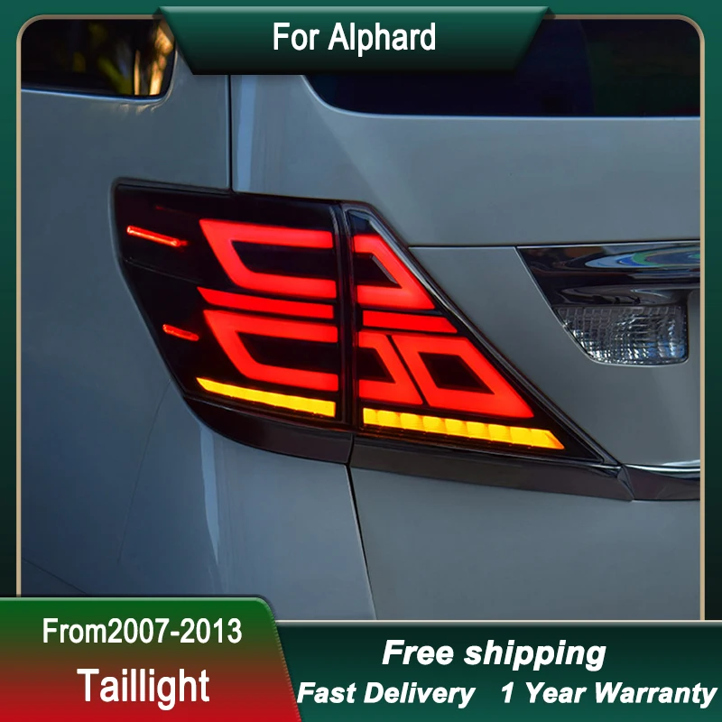 Car styling Tail Lights For Toyoto Alphard 2007-2013 FULL LED Tail Light Tail Lamp Dynamic Turn Signal Light Tail Lamp Assembly