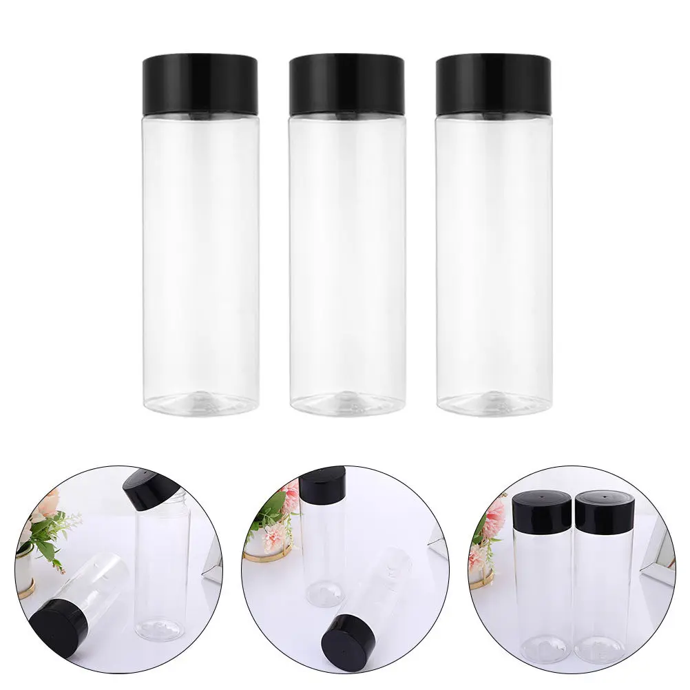 12Pcs Transparent Reusable Pet Juice Bottles Wide Mouth Beverage Containers for Cold Brew Tea Spice Organizer Refillable Clear