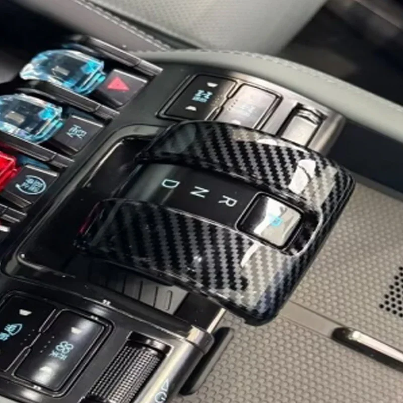 For BYD SHARK 2024 2025 ABS Carbon Fiber gear Shift Knob Decoration Cover Car Gear Lever Head Trims Interior Auto Accessories