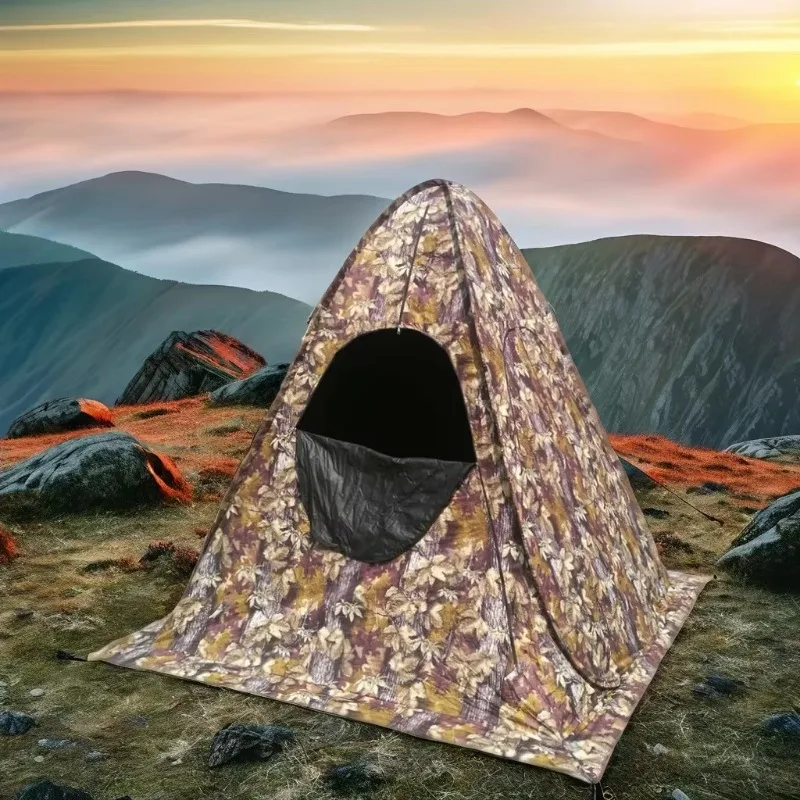 Automatic Wind Valley Pop Up Camouflage Hunting Tent Single Layer Steel Frame Polyester Fabric Outdoor Use 2-Person Capacity