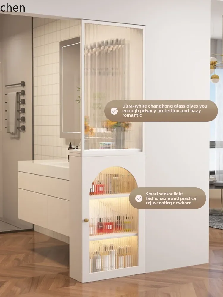 Bathroom Half-Wall Cabinet Partition Cabinet Dry-Wet Separation Bathroom Side Cabinet PartitionN1