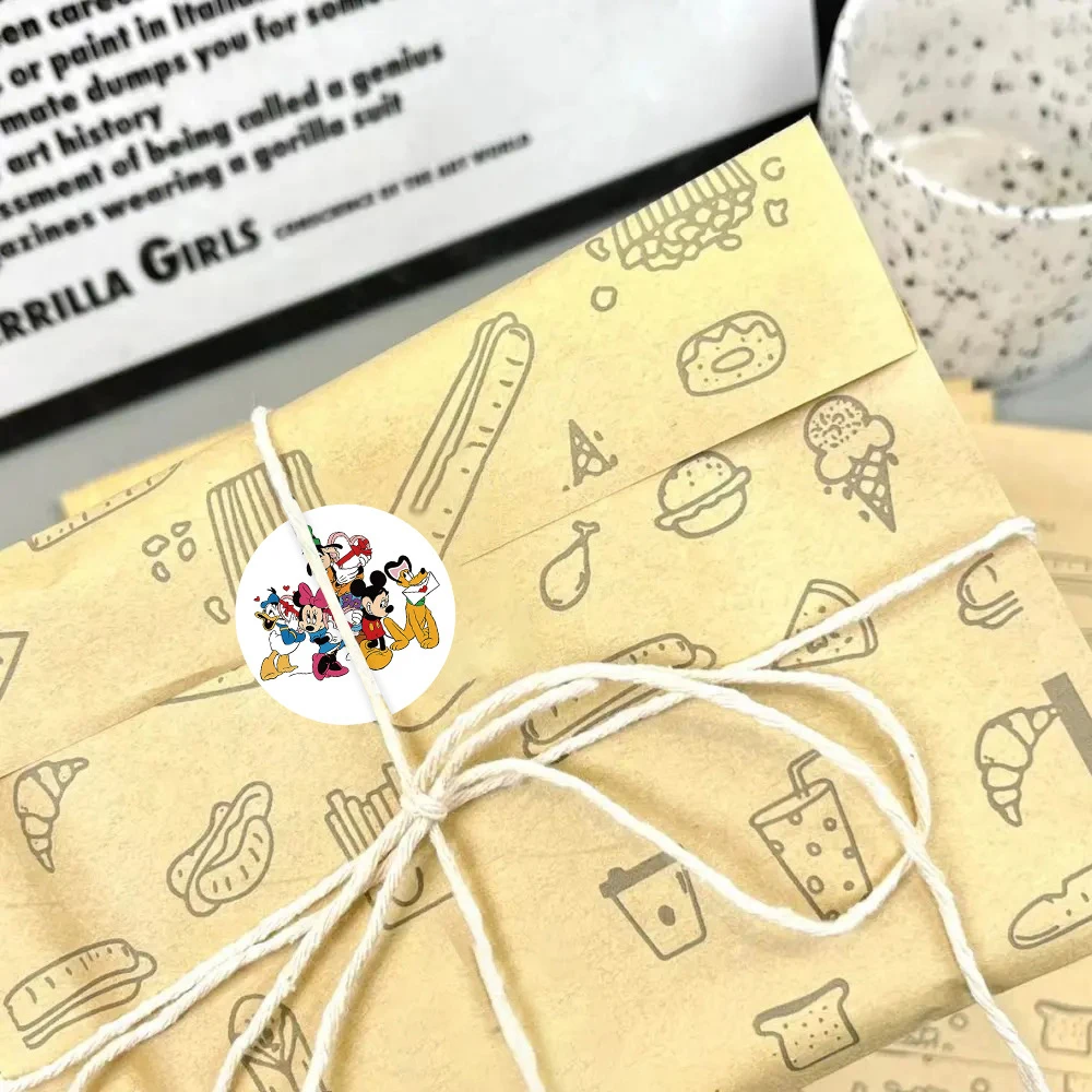 500 stks/rol Disney Anime Mickey Mouse Afdichting Stickers Leuke Minnie Donald Duck Cartoon Decals Telefoon Notebook Gitaar Sticker Speelgoed