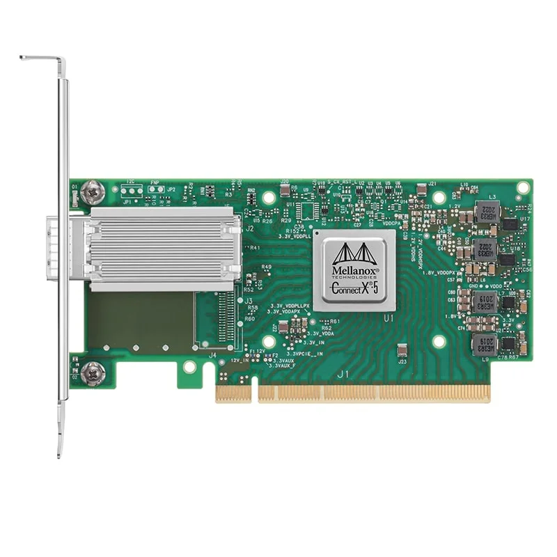 

NVIDIA Mellanox MCX515A-CCAT ConnectX®-5 EN Network Interface Card, 100GbE Single-Port QSFP28, PCIe3.0 x 16, Tall&Short Bracket