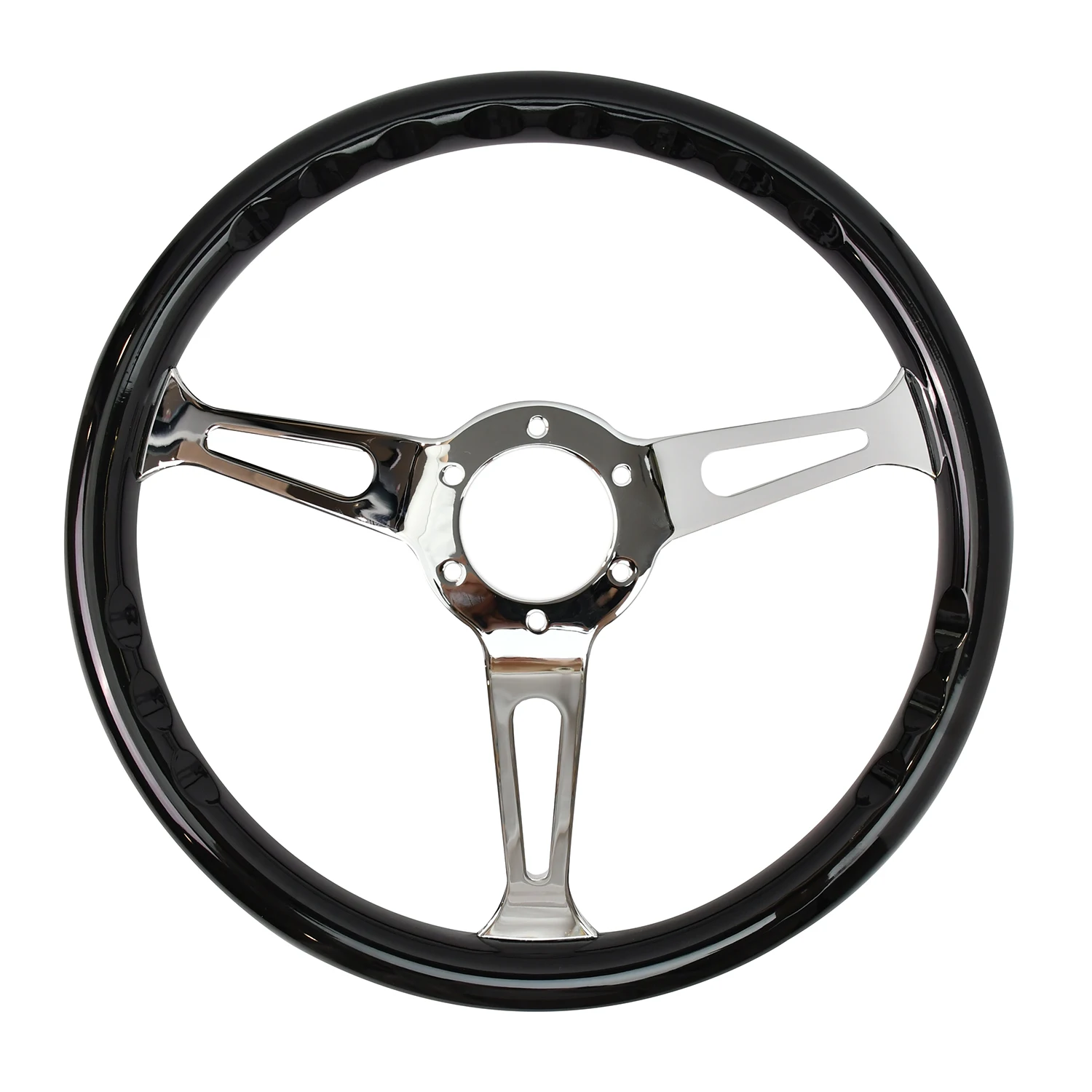 Universal 15 Inch Black Sport Steering Wheel 380mm ABS Drifting Steering Wheel 3 Spokes Long Hole Universal Sport Steering Wheel view 5