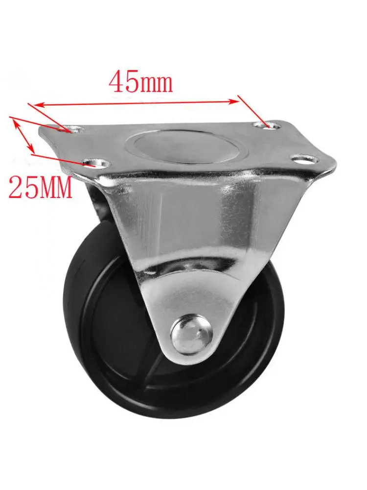 (5 Packs) Casters Spot 2 Inch Black Pp Directional Caster Height 65mm Flat Plastic Wheel Diameter 5cm Furniture One-way