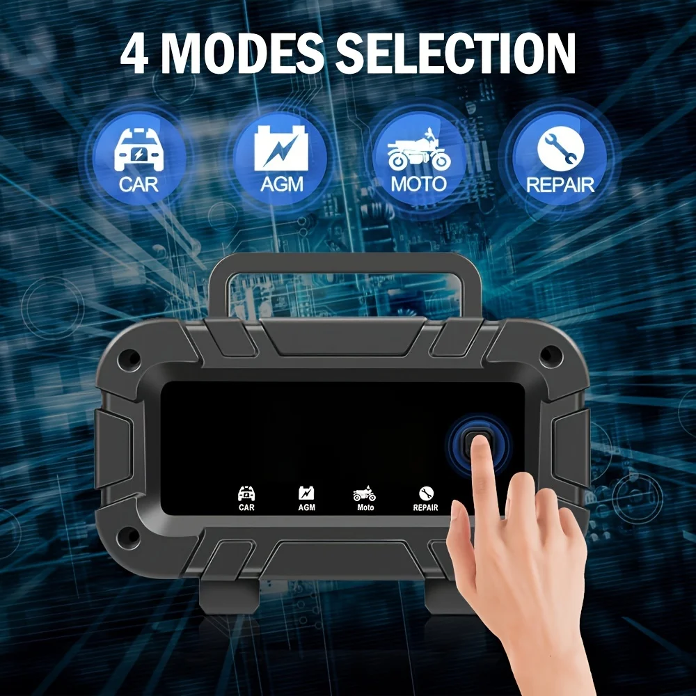 10/20-Amp Auto-Acculader, 12V 24V Volautomatische Batterijhouder, Trickle Charger Voor Agm, Std, Gel, Lifepo4, Loodzuur