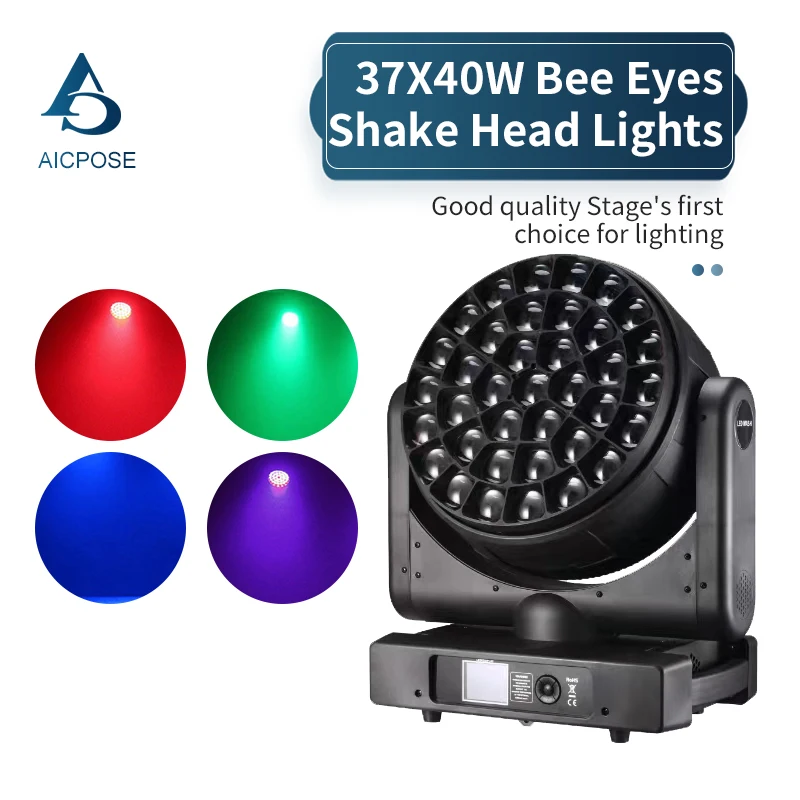 Wash LED 37x40W Beam Zoom Bee Eye Focus Moving Head Light DJ Club Performance Stage Light