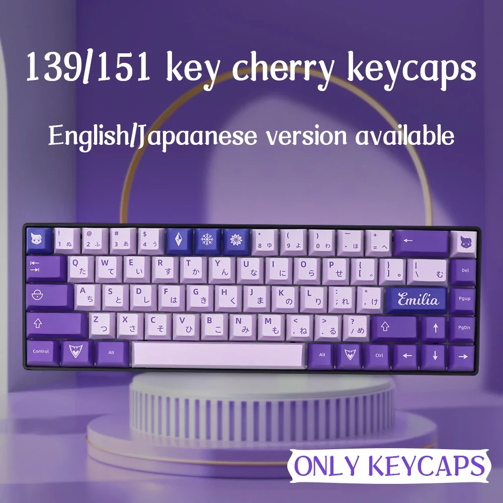 

139 Keys Purple Frost Witch Keycaps PBT Material for GMK Compatible Mechanical Keyboard 61/68/84/87/96/980/104/108 Layout