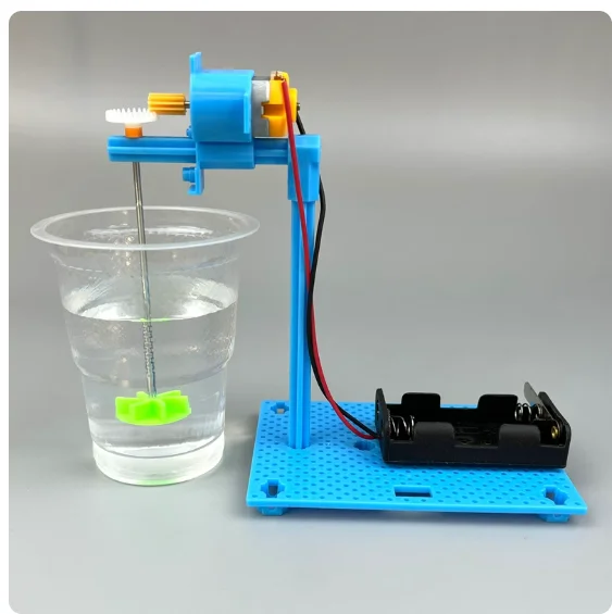 Self made mixing machine, electric vortex tornado, elementary school student science experiment