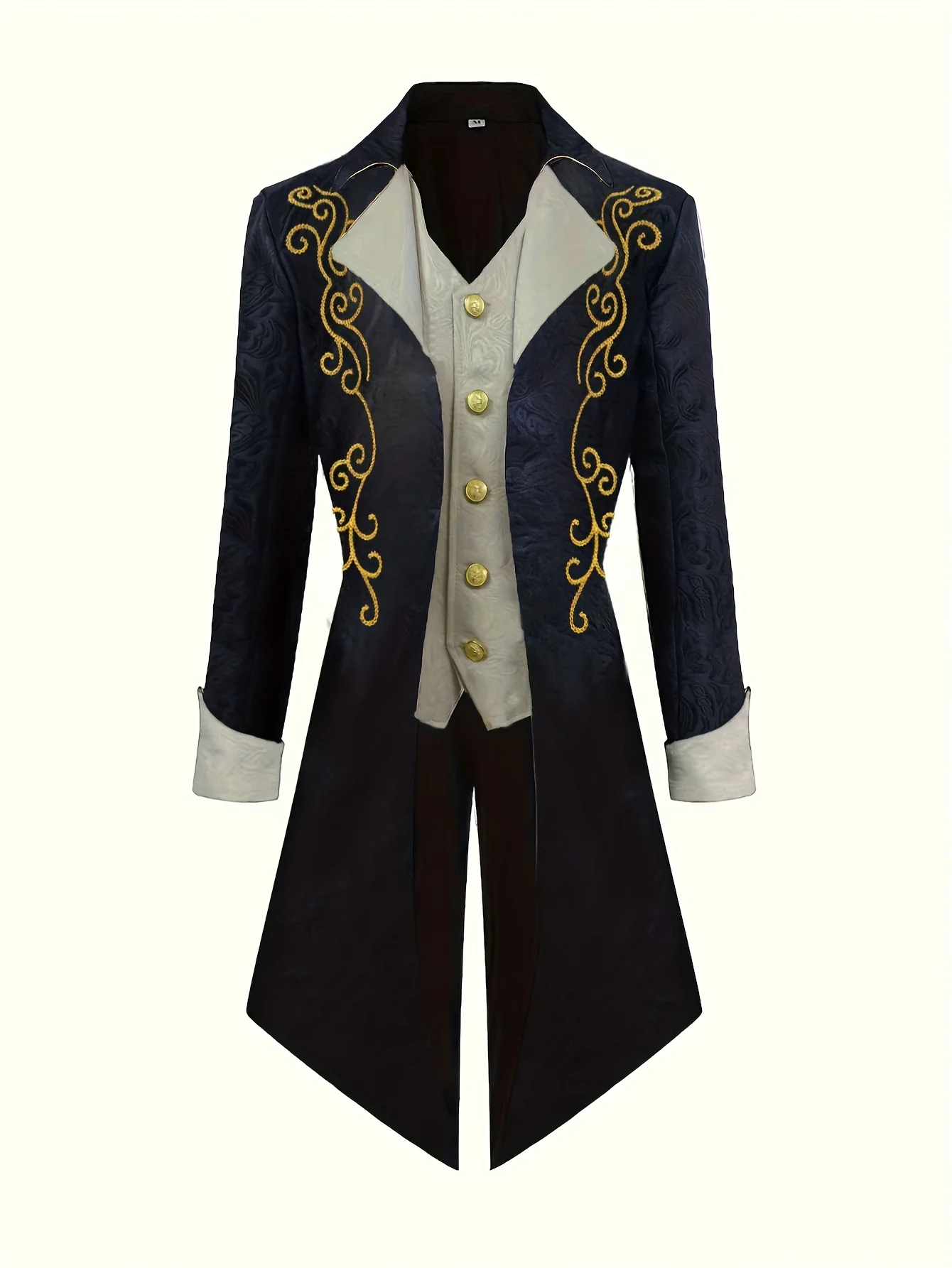 Chaqueta Gótica Medieval para Hombre 2026, Abrigo Vintage Bordado