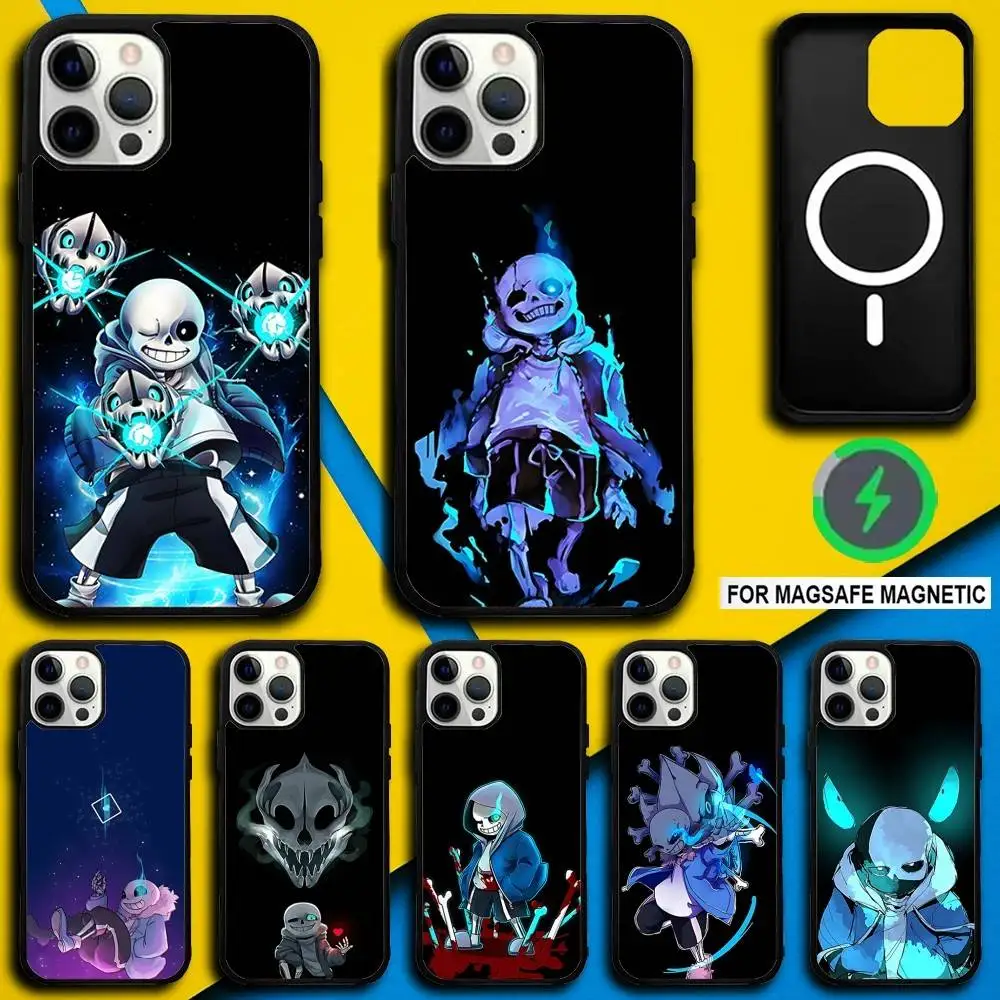

U-Undertale Sans doggo Phone Case For iPhone 16,15,14,13,12,11,Pro,Max,Plus,Mini,SE4,E Magnetic Magsafe Wireless Charging
