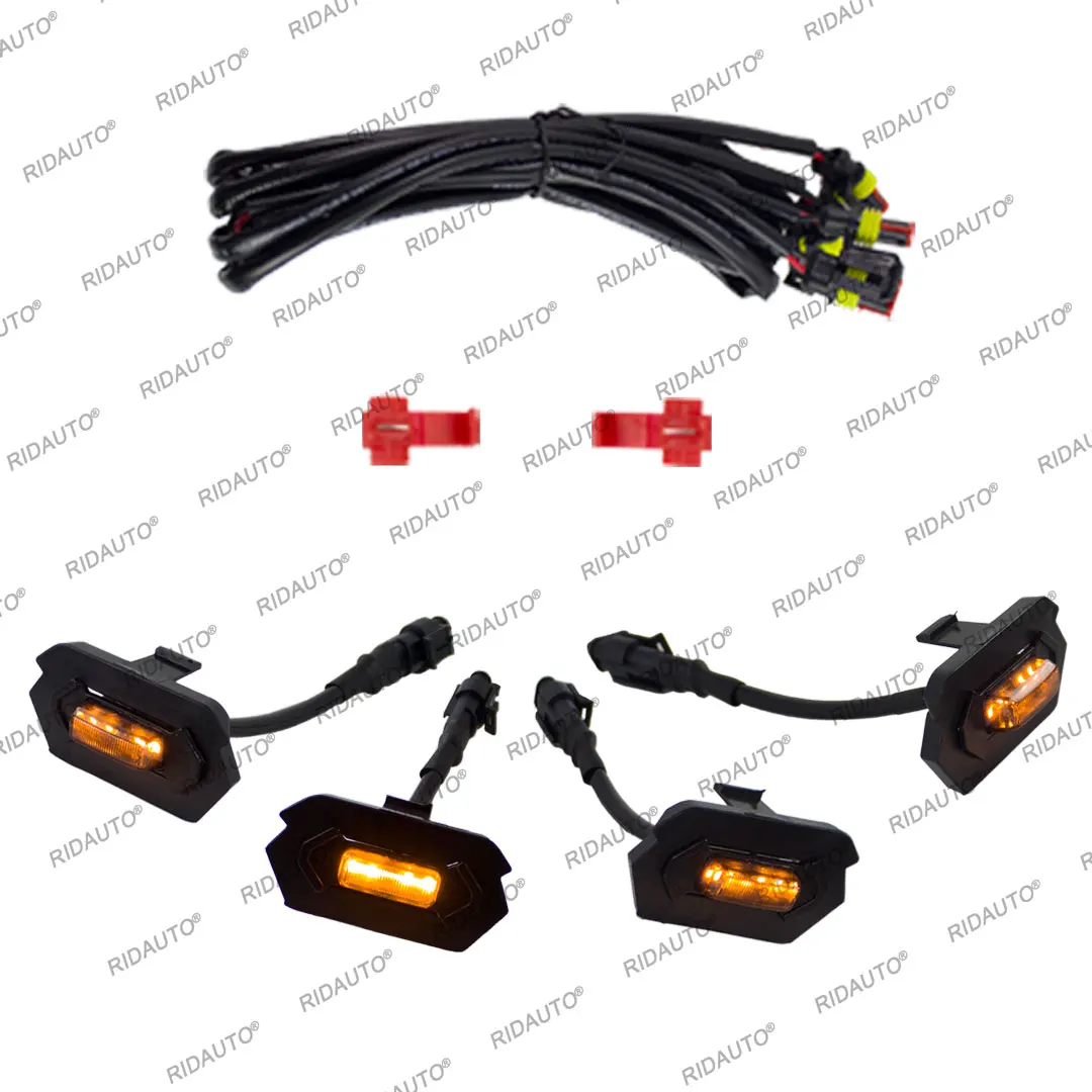 Yellow Raptor Style Lamp Translucent Housing Fit For NEXT GEN FORD RANGER WILDTRAK Upgrades 2023 2024 Amber LED Light