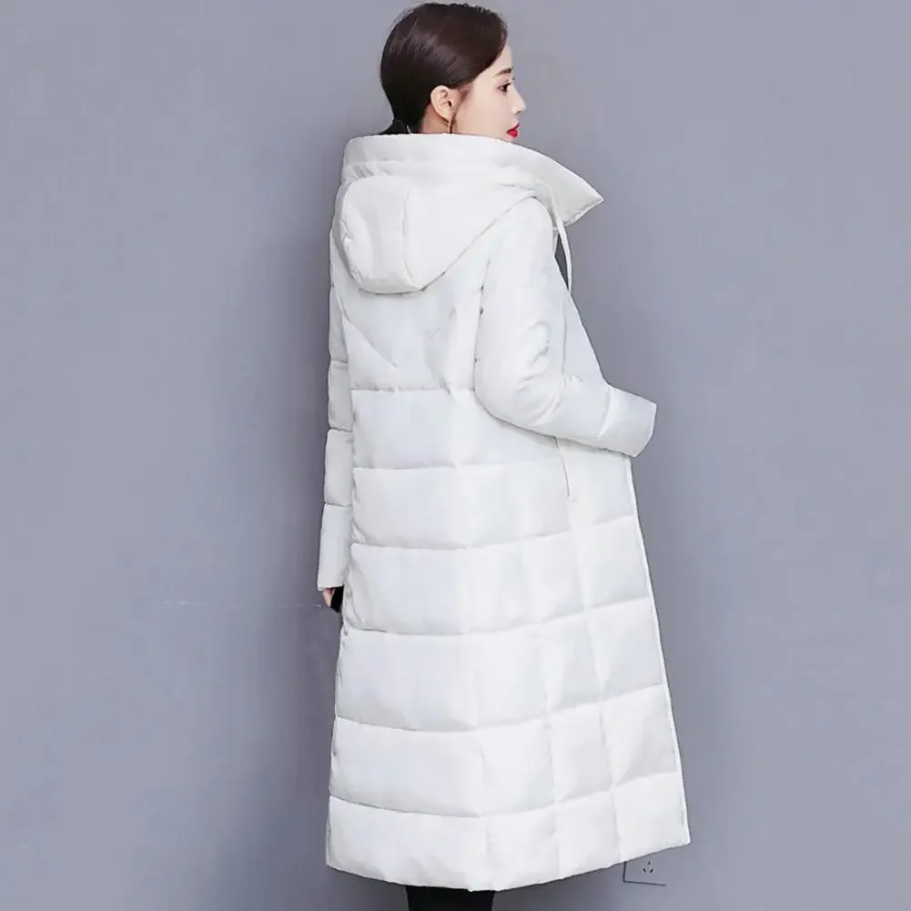 Winter Down Jacket Women Long Thicken Down Coat with A Hood Straight Elegant Outerwear 2023 Korean Fashion Female Parkas