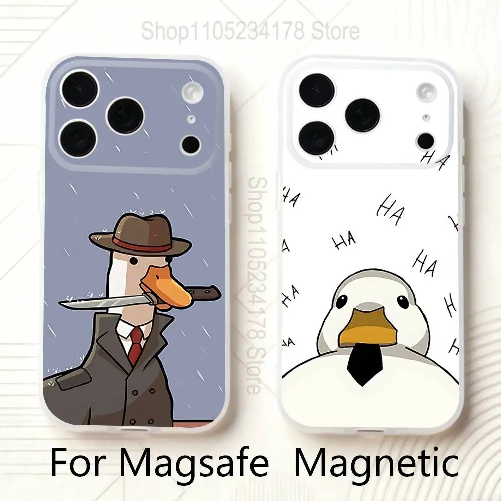 

Funny D-DucK Goose CUTE Frosted Clear Magnetic Phone Case for iPhone 17,16,15,14,13,12,11 Pro,Max,Plus,Mini,Air,E