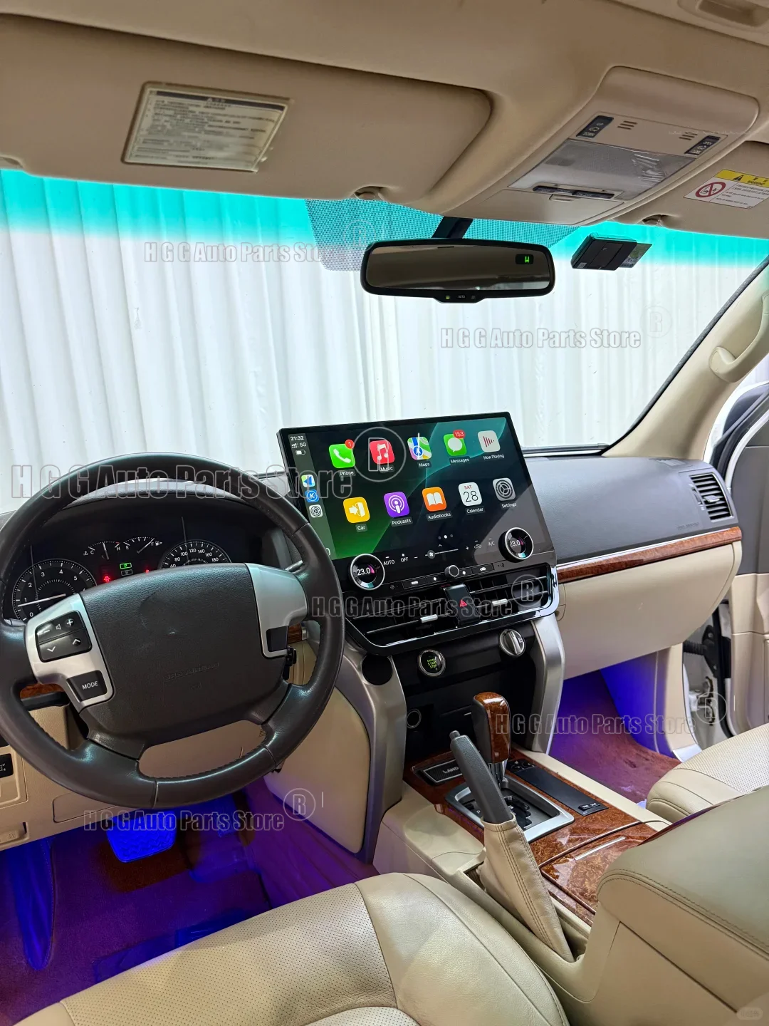 

19,8-дюймовый большой QLED-экран, аксессуары для Android Auto, для Toyota Land Cruiser 200 LC200 2008-2021, автомобильная магнитола, стереоплеер, CarPlay