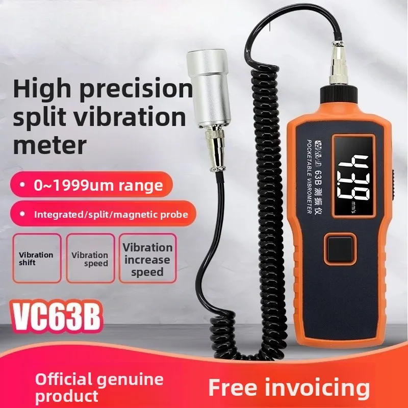 

VC63B/VC63A/VC65B Цифровой ручной измеритель вибрации Частота вибрации с разделенным ускорением и смещением