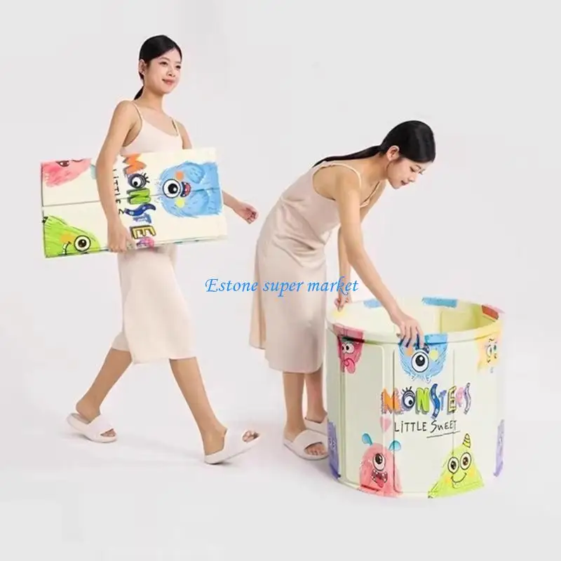 Immagine 6: 090B Vasca da bagno pieghevole per bambini, modello cartone animato, vasca da bagno per doccia, portatile