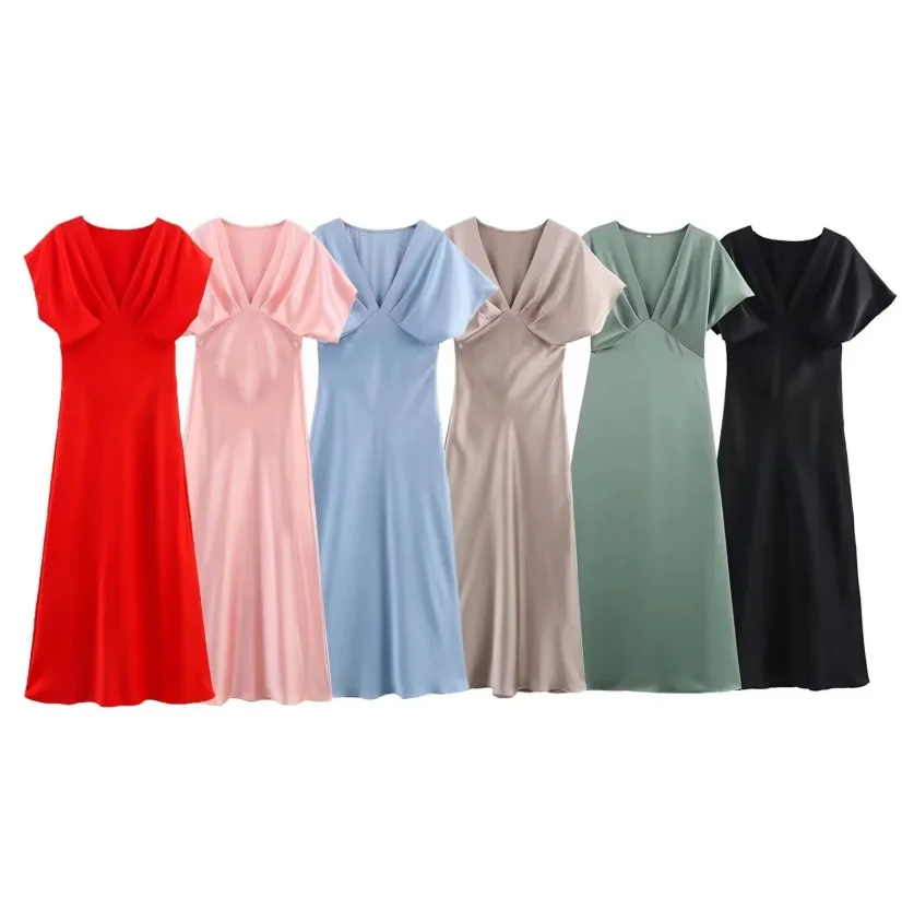 

Новая женская модная юбка-миди с V-образным вырезом, А-силуэт, из полиэстера, весна 2025, цельная модель