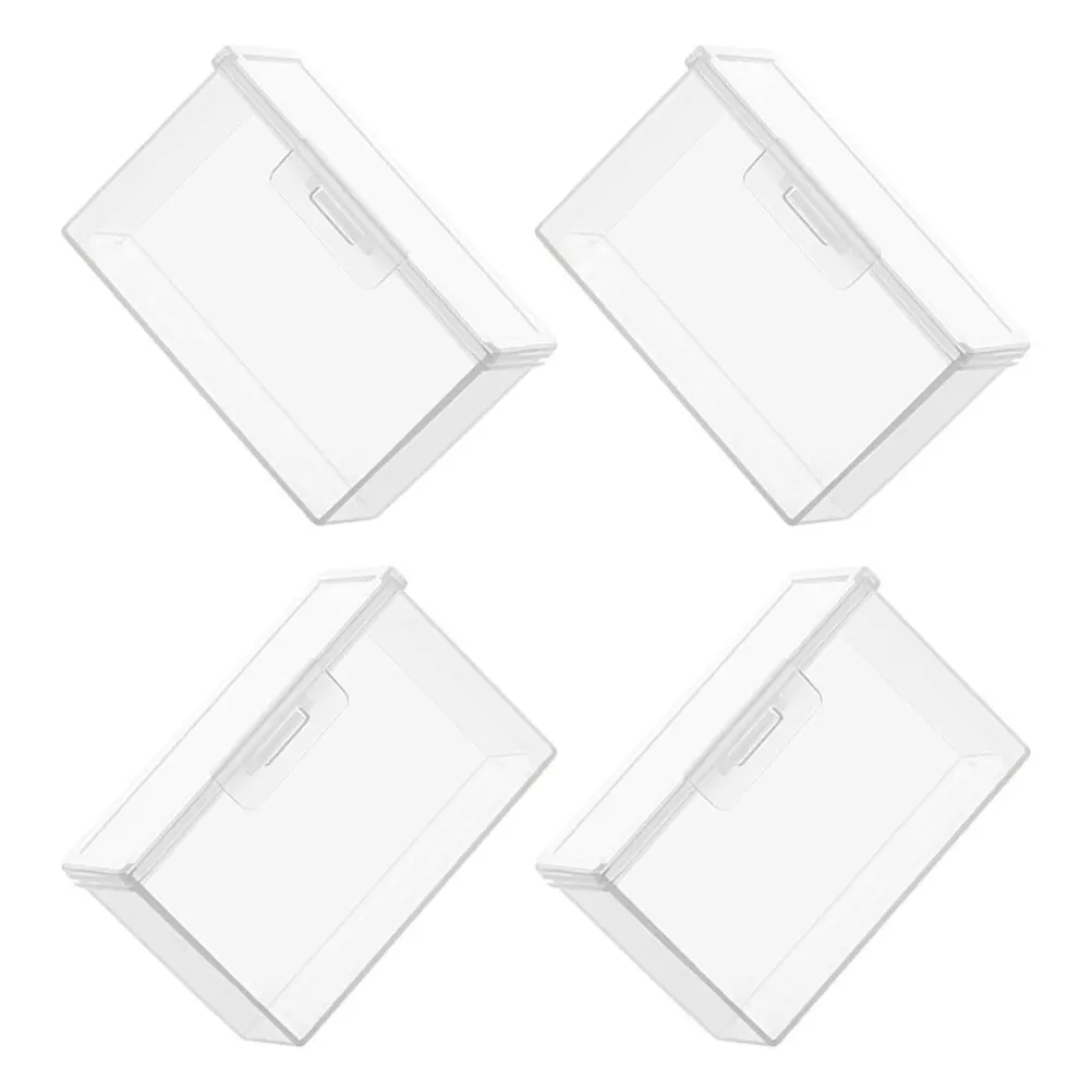 

4Pcs Clear Storage Box with Lid Transparent Organizer Plastic Document Card Holder Multi Use Storage Case Box with Clear Lid