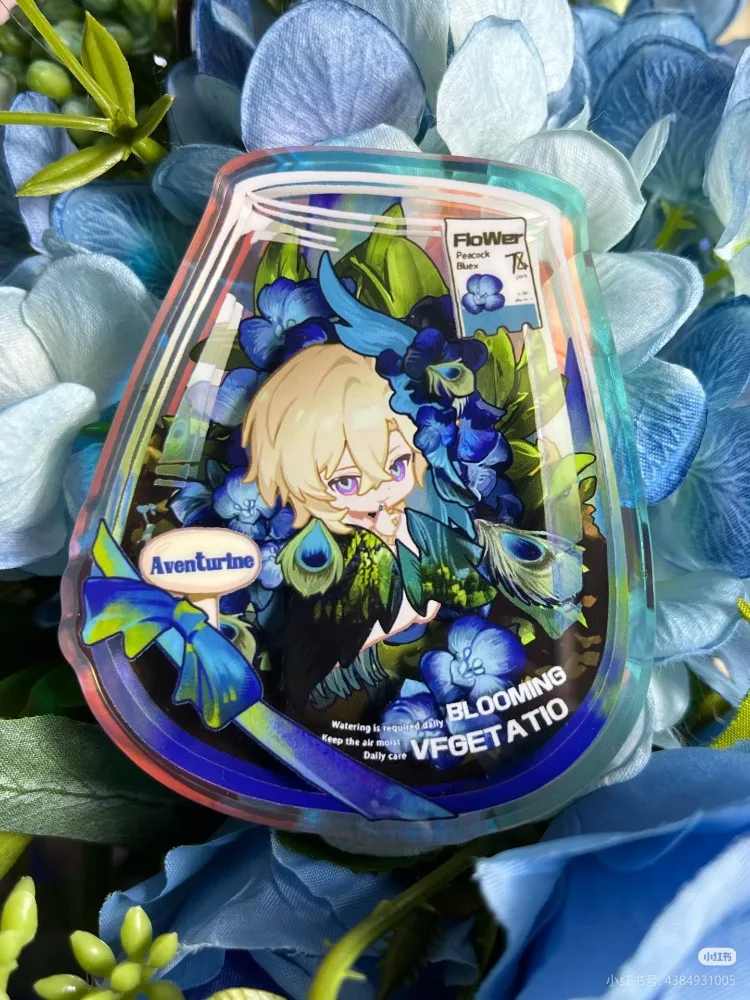 Porte-clés périphérique Honkai Star Rail Genie in a Bottle, pendentif de sac à dos en acrylique motif dessin animé Aventurine Sampo Flower, cadeaux d'anniversaire