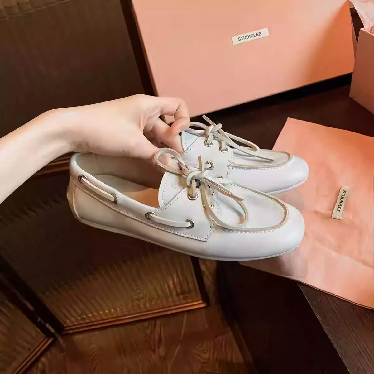 المرأة خمر المتعثرة موضة عادية كعب مسطح المتسكعون مع جلد الغنم وحيد المطاط تسولي الخريف الكبار الأحذية