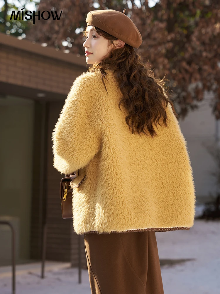 MISHOW Fluffy Faux Fur Coat Women High Quality Winter Fashion Lamb Wool Jacket Woman Office Lady Casual New Outwear MXC59W0254