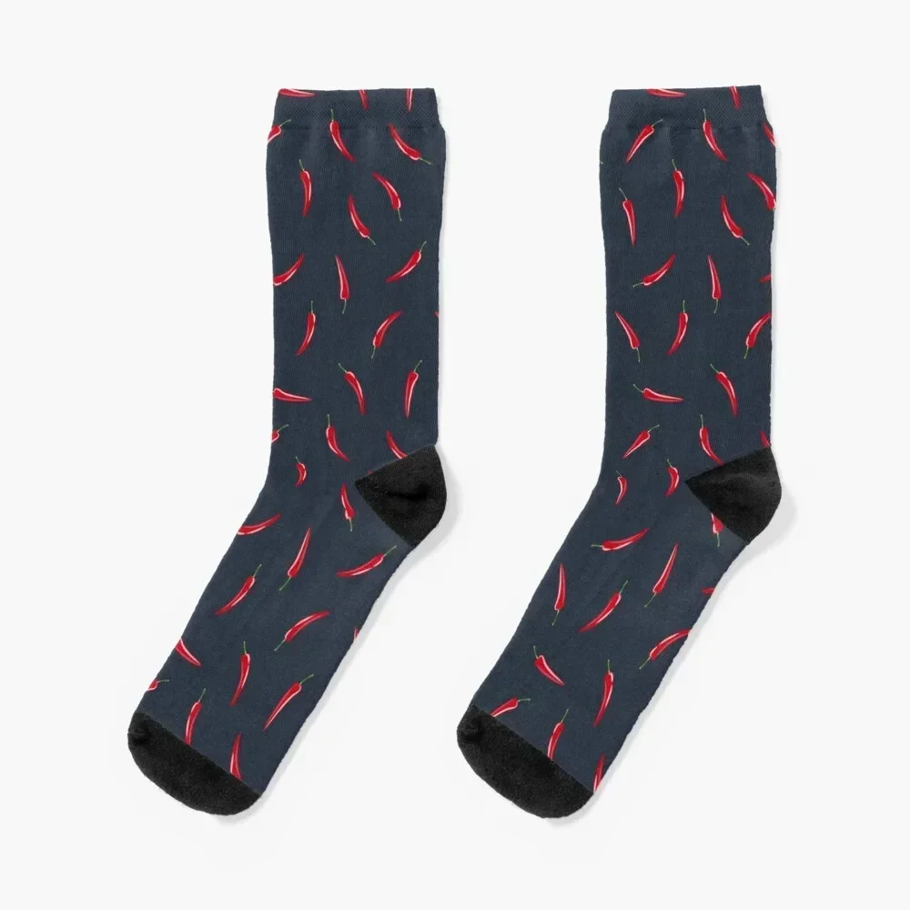 Chili peppers - dark blue Socks christmas stocking Christmas tennis anti slip football Socks Women's Men's