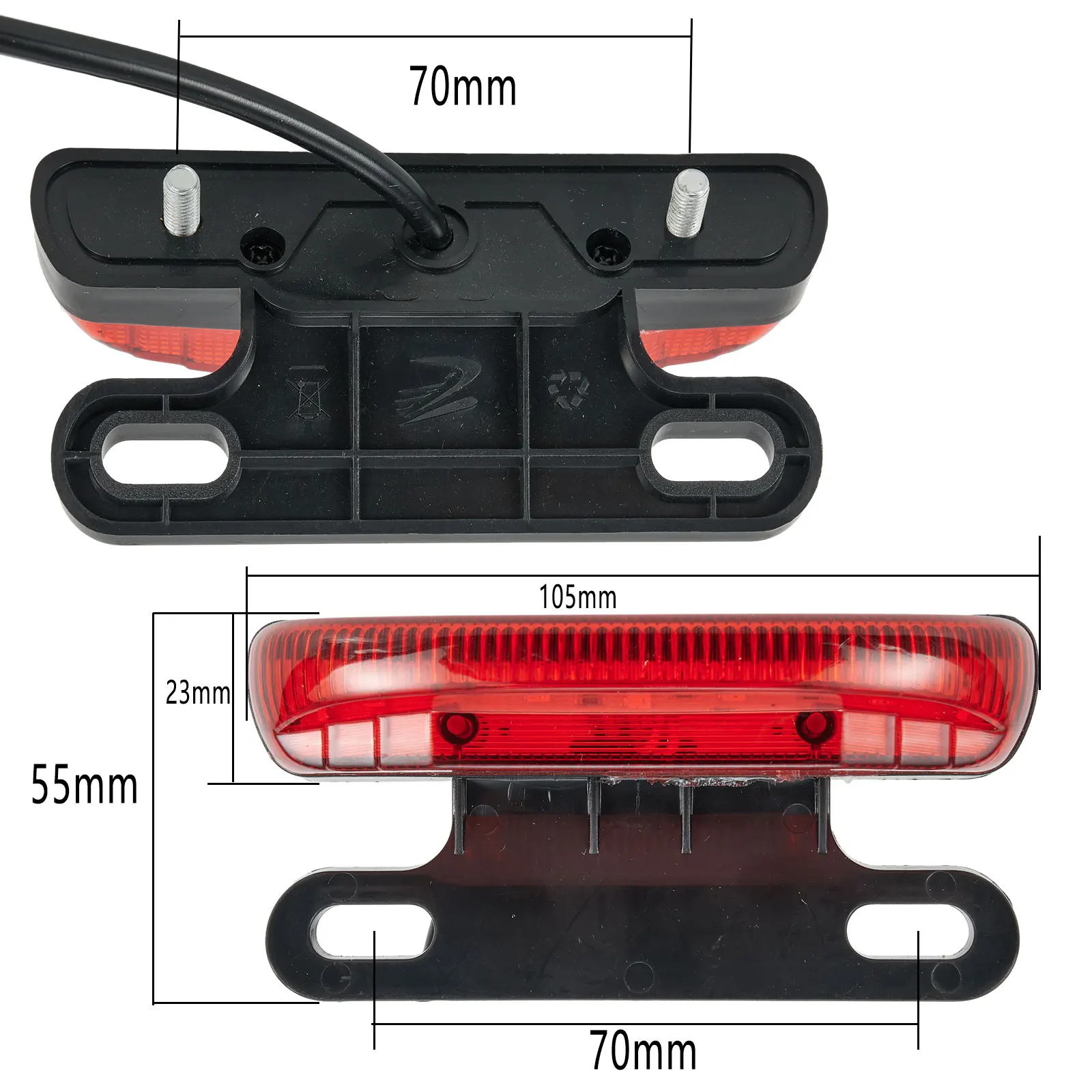 36-48V Ebike Rear Brake Light Tail Light Safe Warn Lamp For Electric Bicycle Turn Signal Reflector Lamp Shell No Bulb