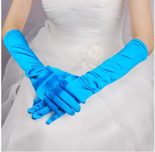 Variety of colors bridal wedding accessories gloves bridal dress wedding women\'s white and red hot pink gold black blue bride