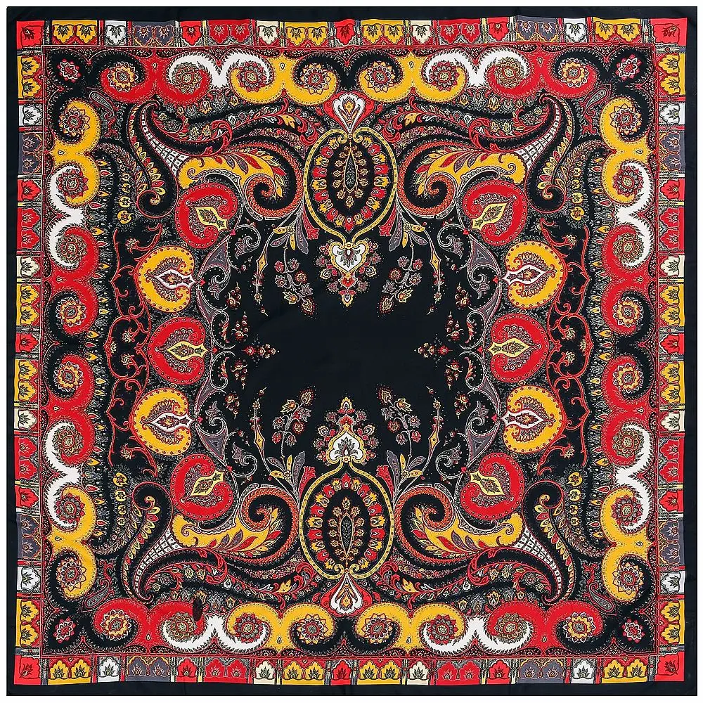 130cm Bohemia Paisley Square Scarf Luxury Design Brand Twill 100% Silk Scarf Women Kerchief Scarves For Ladies Fashion Shawl