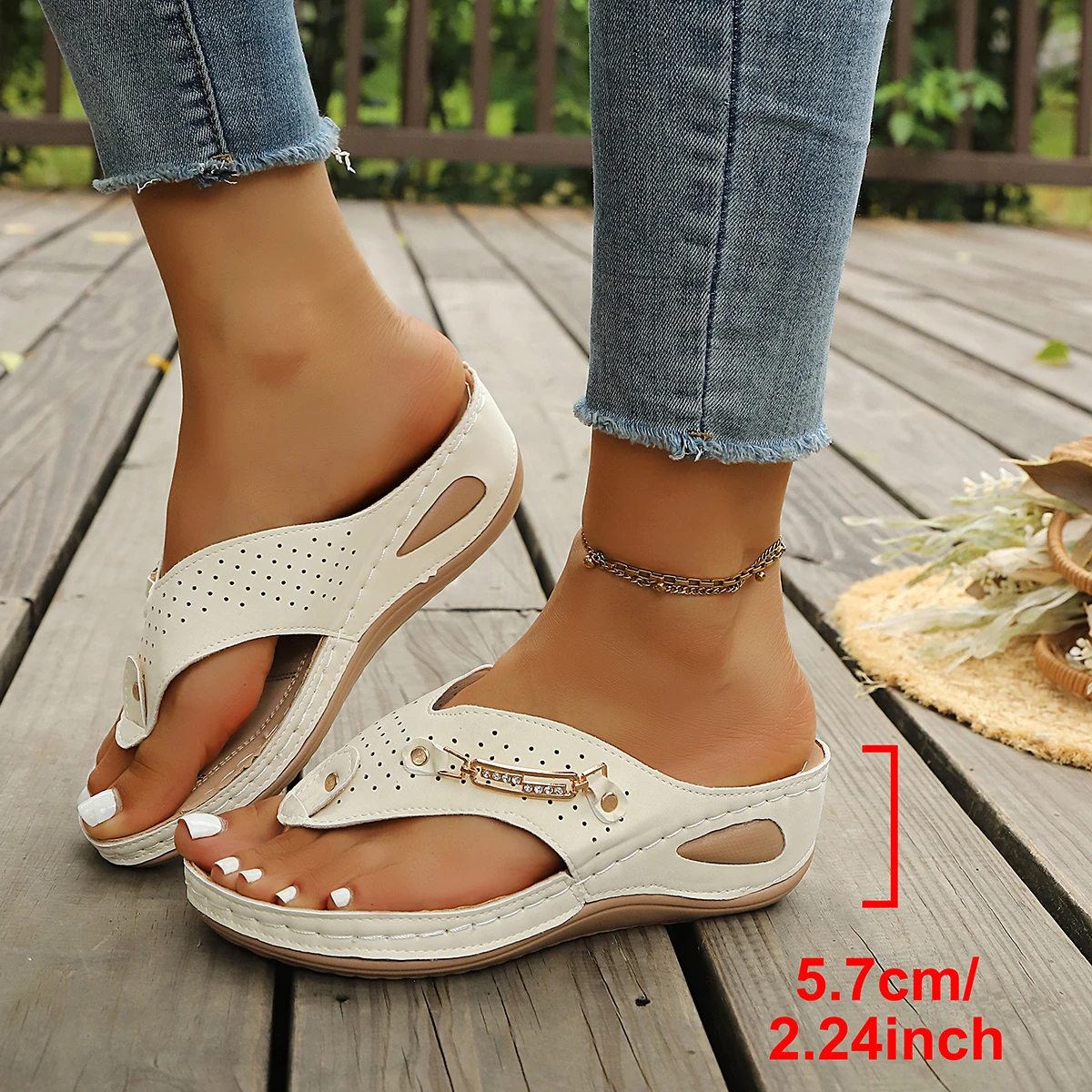 Summer Womens Orthopedic Sandals Orthopedic Flip-Flops with Arch Support Thick Sole Slippers Non-Slip for Daily Wear Beach